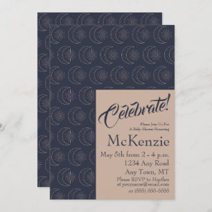 Elegant Celestial Sun and Moon Baby Shower Invitation