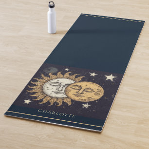 Elegant Celestial Sun Moon Personalised Yoga Mat
