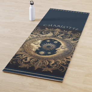Elegant Celestial Sun Moon Personalised Yoga Mat