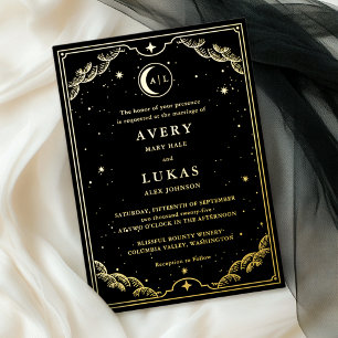 Elegant Celestial Wedding Foil Invitation