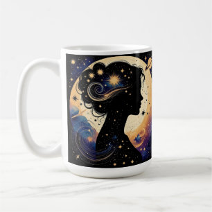 Elegant Celestial Woman Silhouette Coffee Mug