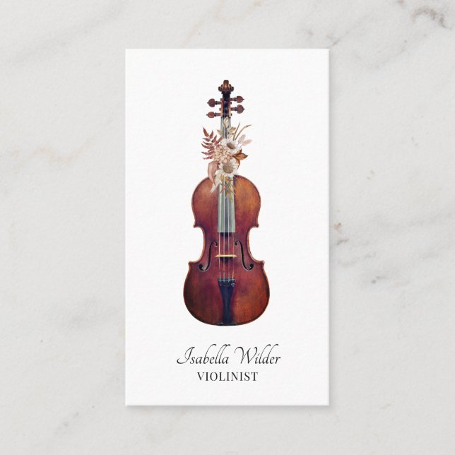 Elegant Cellist Business Card (Front)