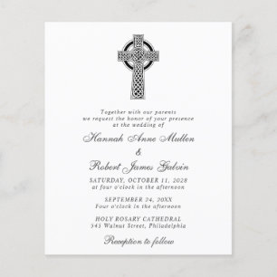 Elegant Celtic Cross Wedding Invitation
