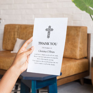 Elegant Celtic Knot Cross   Funeral Bereavement Thank You Card