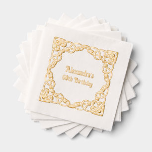 Elegant Celtic Knot Frame Birthday Party Foil Napkins