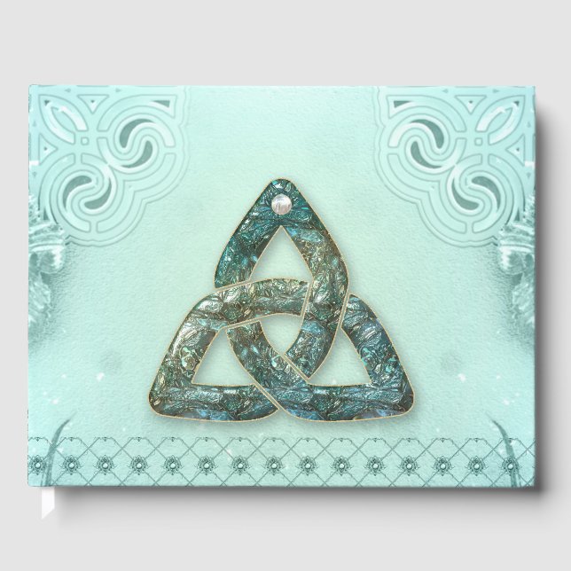 Elegant celtic knot guest book (Front)