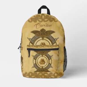 Elegant celtic knot in golden colours. printed backpack