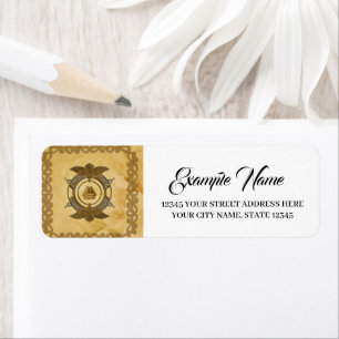 Elegant celtic knot in golden colours. return address label