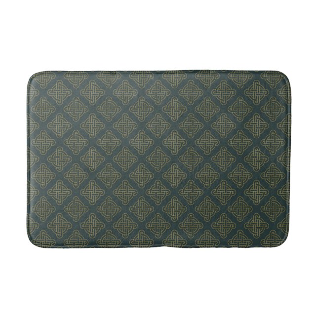 Elegant Celtic Knot Pattern Bath Mat (Front)