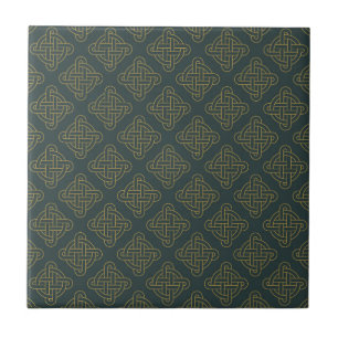 Elegant Celtic Knot Pattern Ceramic Tile