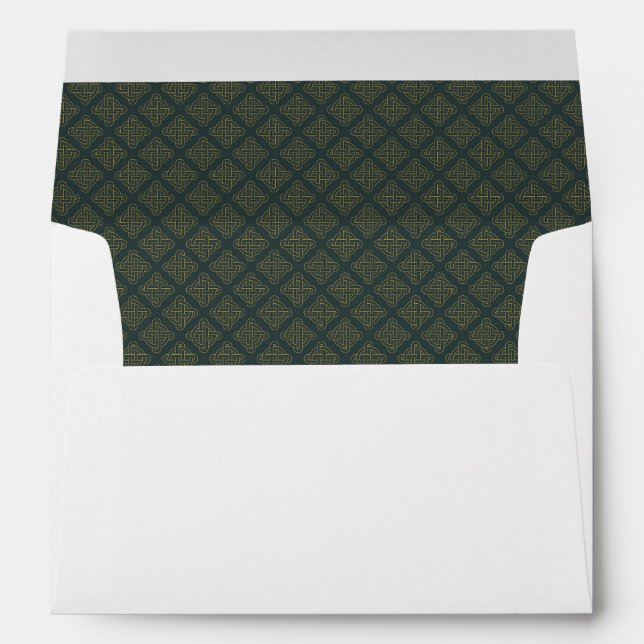 Elegant Celtic Knot Pattern Envelope (Back (Bottom))