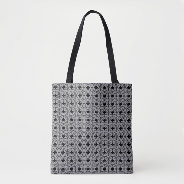 elegant celtic knot pattern in silver tote bag (Front)