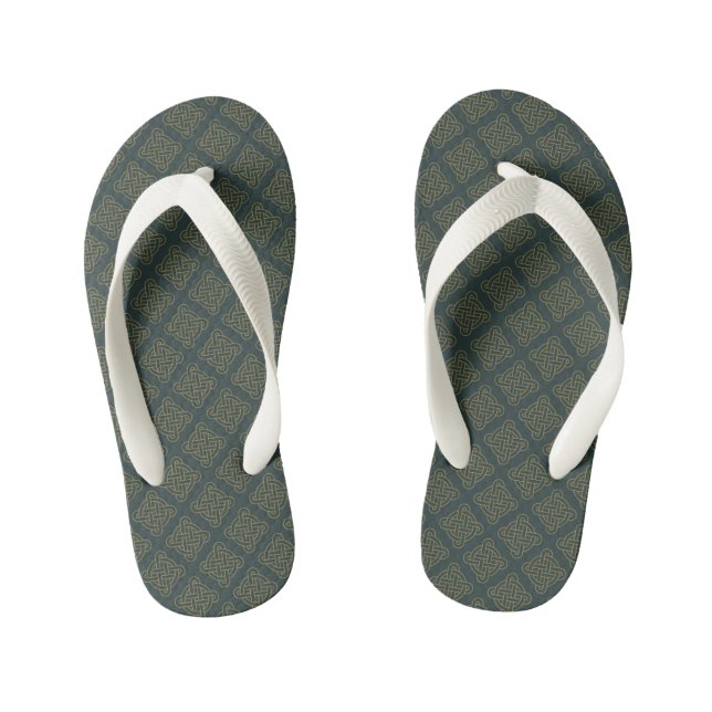 Elegant Celtic Knot Pattern Kid's Thongs (Footbed)