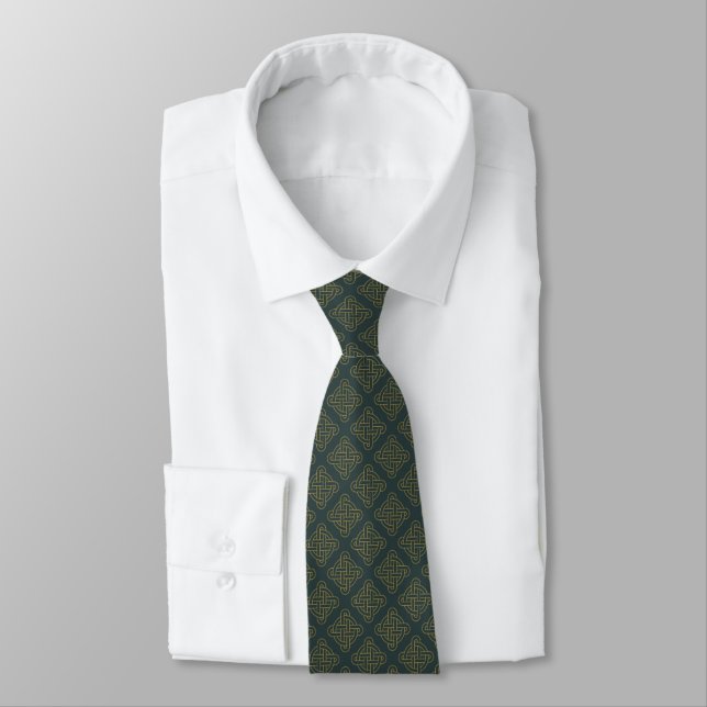 Elegant Celtic Knot Pattern Tie (Tied)