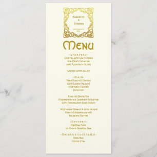 Elegant Celtic Wedding Ivory Faux Gold Celtic Knot Menu