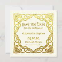 Elegant Celtic Wedding Ivory Faux Gold Celtic Knot