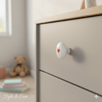 Elegant Ceramic Knob Featuring Minimalist Heart Ar
