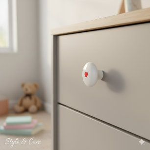 Elegant Ceramic Knob Featuring Minimalist Heart Ar