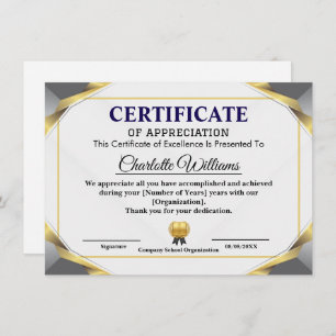 Elegant Certificate of Appreciation Award Template