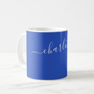 Elegant Cerulean Blue Colour Name Personalised Coffee Mug