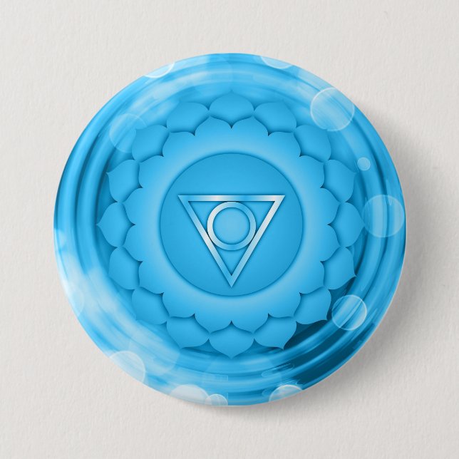 Elegant Chakra Blue Throat Zen Yoga Spiritual 7.5 Cm Round Badge (Front)