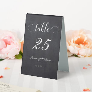Elegant Chalkboard Calligraphy Script Table Number
