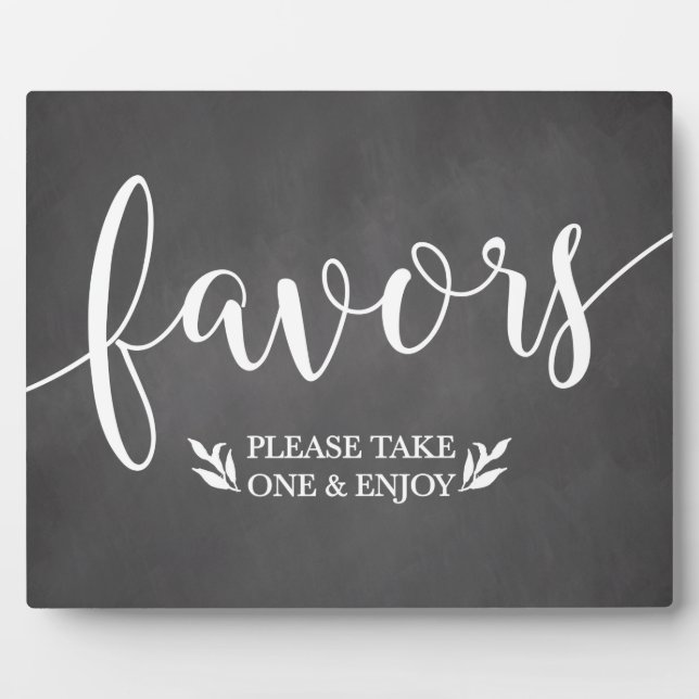 Elegant Chalkboard Favors Wedding Decor Sign Plaque (Front)