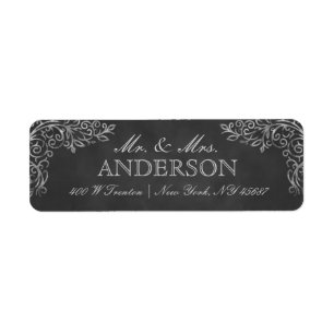 Elegant Chalkboard Filigree Return Address Labels