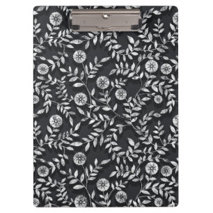 Elegant Chalkboard Floral Pattern Clipboard