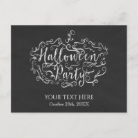 Elegant Chalkboard Pumpkin Halloween Party