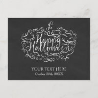 Elegant Chalkboard Pumpkin Happy Halloween