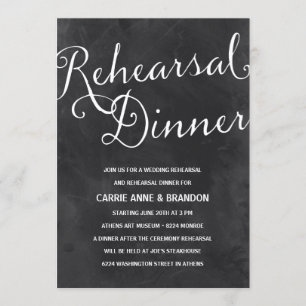 Elegant Chalkboard   Rustic Chic Rehearsal Dinner Invitation