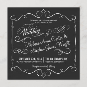 Elegant Chalkboard Square Wedding Invitations