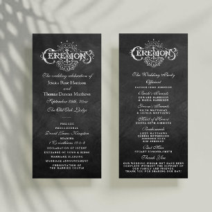 Elegant Chalkboard Wedding Ceremony Programs Rack Card