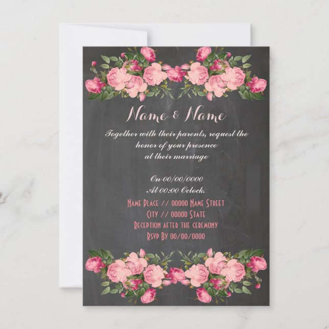 elegant chalkboard wedding invitation (Front)