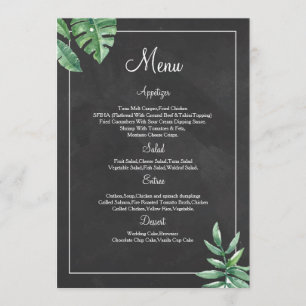 Elegant Chalkboard Wedding Menu Card Templates