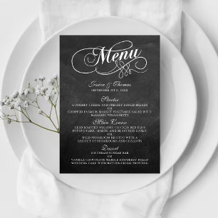 Elegant Chalkboard Wedding Menu Templates