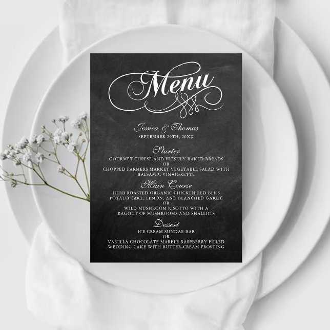 Elegant Chalkboard Wedding Menu Templates (Creator Uploaded)