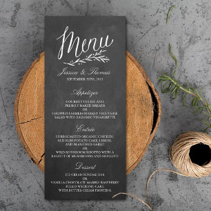 Elegant Chalkboard Wedding Menu Templates