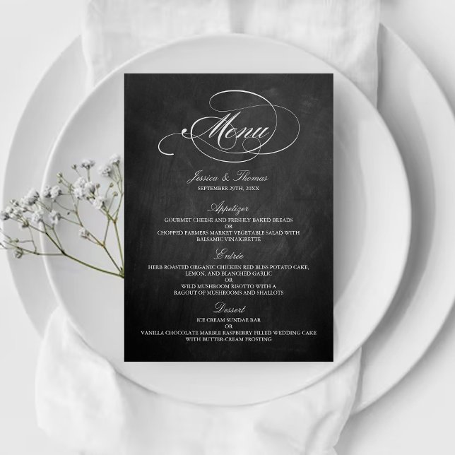 Elegant Chalkboard Wedding Menu Templates (Creator Uploaded)