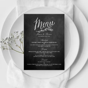 Elegant Chalkboard Wedding Menu Templates