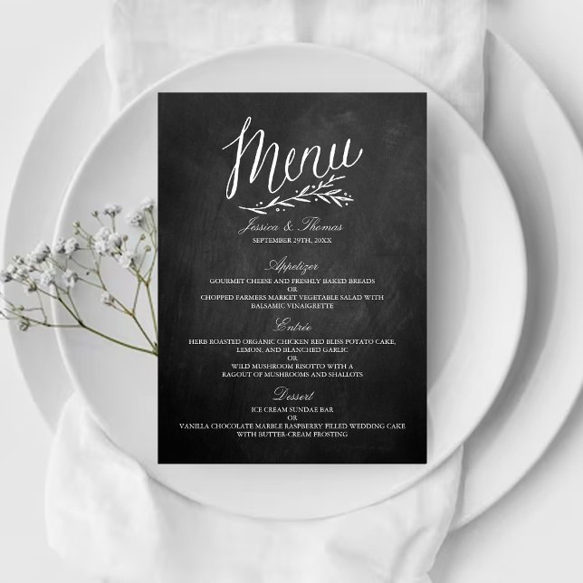 Elegant Chalkboard Wedding Menu Templates (Creator Uploaded)
