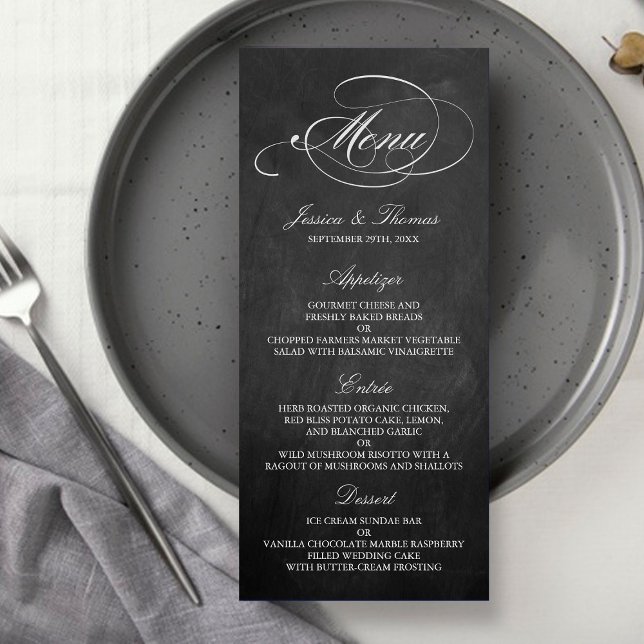 Elegant Chalkboard Wedding Menu Templates (Creator Uploaded)