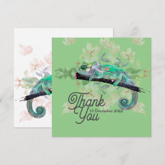 Elegant Chameleon Painted Flat Greeting Card