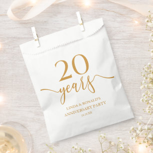 Elegant Champagne 20th Wedding Anniversary Favour Bag
