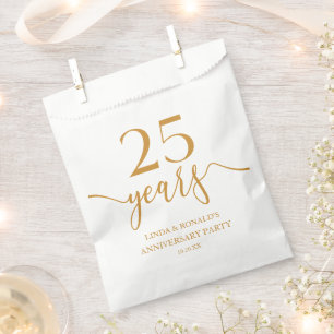 Elegant Champagne 25th Wedding Anniversary Favour Bag