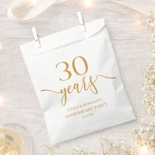 Elegant Champagne 30th Wedding Anniversary Favour Bag