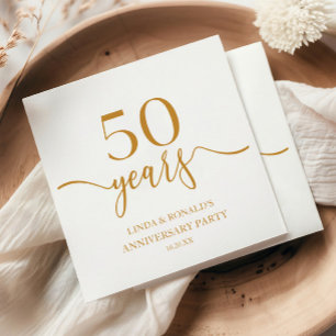 Elegant Champagne 50th Wedding Anniversary Napkin