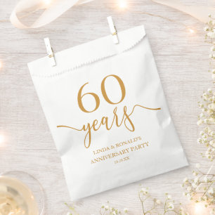 Elegant Champagne 60th Wedding Anniversary Favour Bag