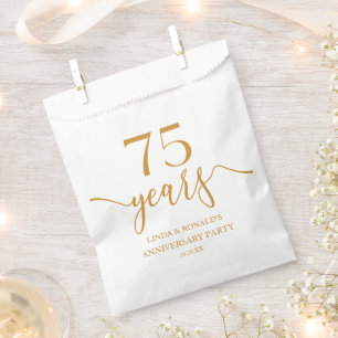 Elegant Champagne 75th Wedding Anniversary Favour Bag